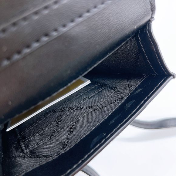 Michael Kors Carmen Small Logo Smartphone Crossbody Bag Black NWT Org $348 - Picture 6 of 10